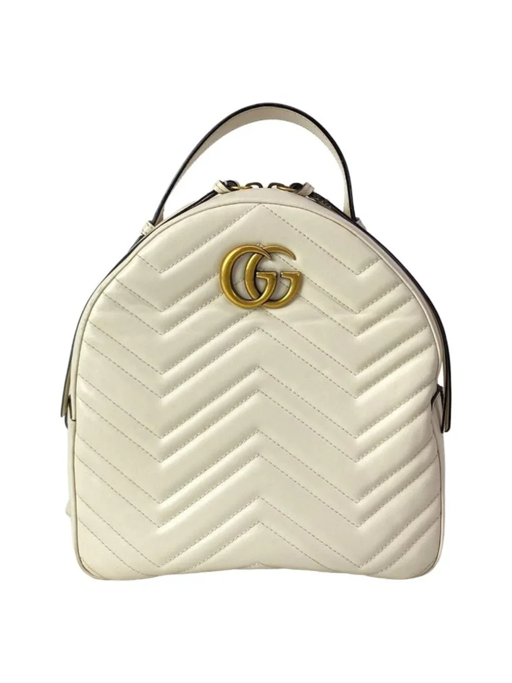 Gucci Backpack GG Marmont Ivory Leather